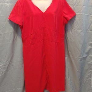 18W V-Neck Red Dress